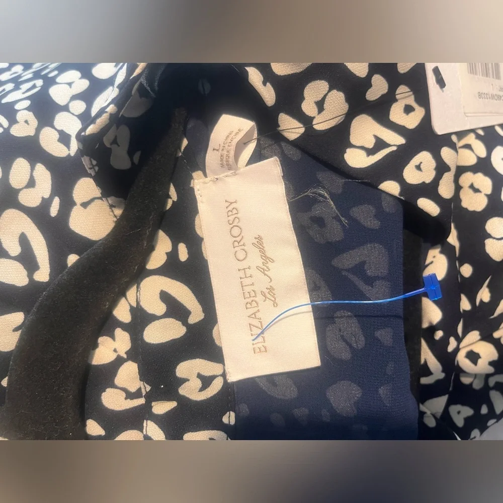 ELIZABETH CROSBY Elegant Black and White Heart Midi Dress - Picture 3 of 6